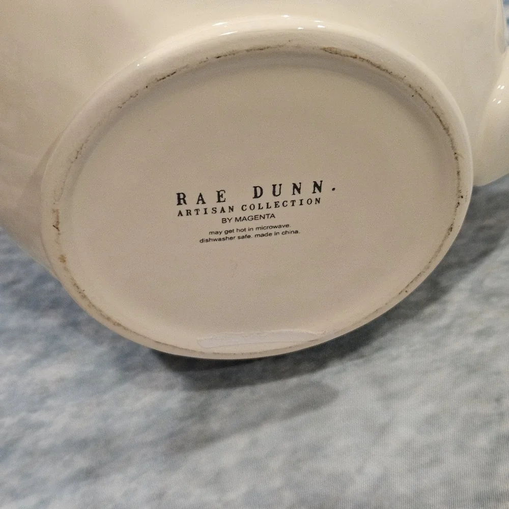 Rae Dunn Kitchen Set TEA Teapot Cream‎ Sugar Butter Dish SOFTEN UP 5pc Artisan